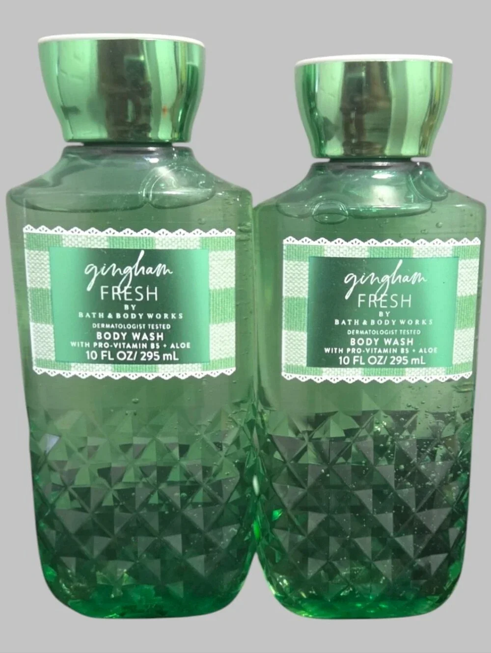 Bath & Body Works Ladie's Gingham Fresh Green Body Wash Set